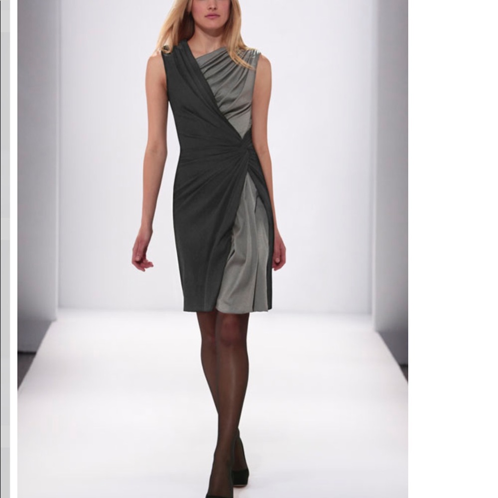 NWT! Tadashi Shoji silk wrap dress black and silver. NWT!